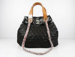 Replica Chanel Large Tote Bag Black Lambskin Leather 50133 On Sale